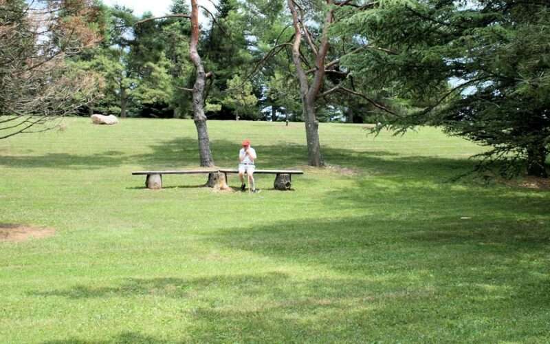 man sitting on bench in park waiting for God's compassion like a Prodigal Son